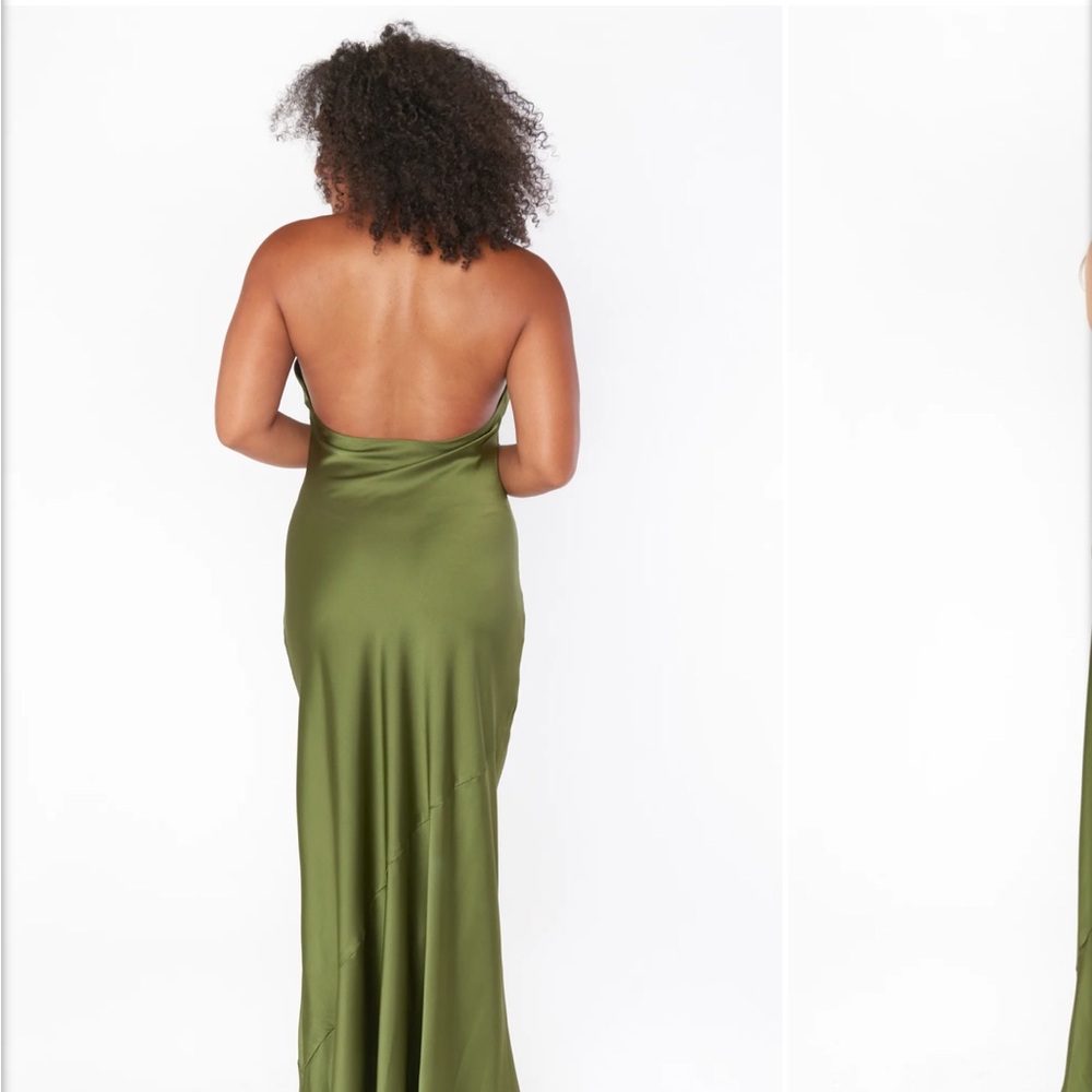 Show Me Your MuMu Olive Green Jasmine Halter Maxi Dress - Picture 2 of 6